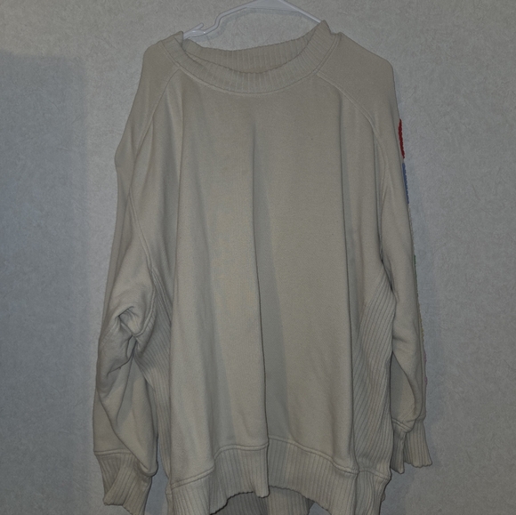 aerie Cream Relaxed Pullover Sweatshirt - Picture 2 of 6